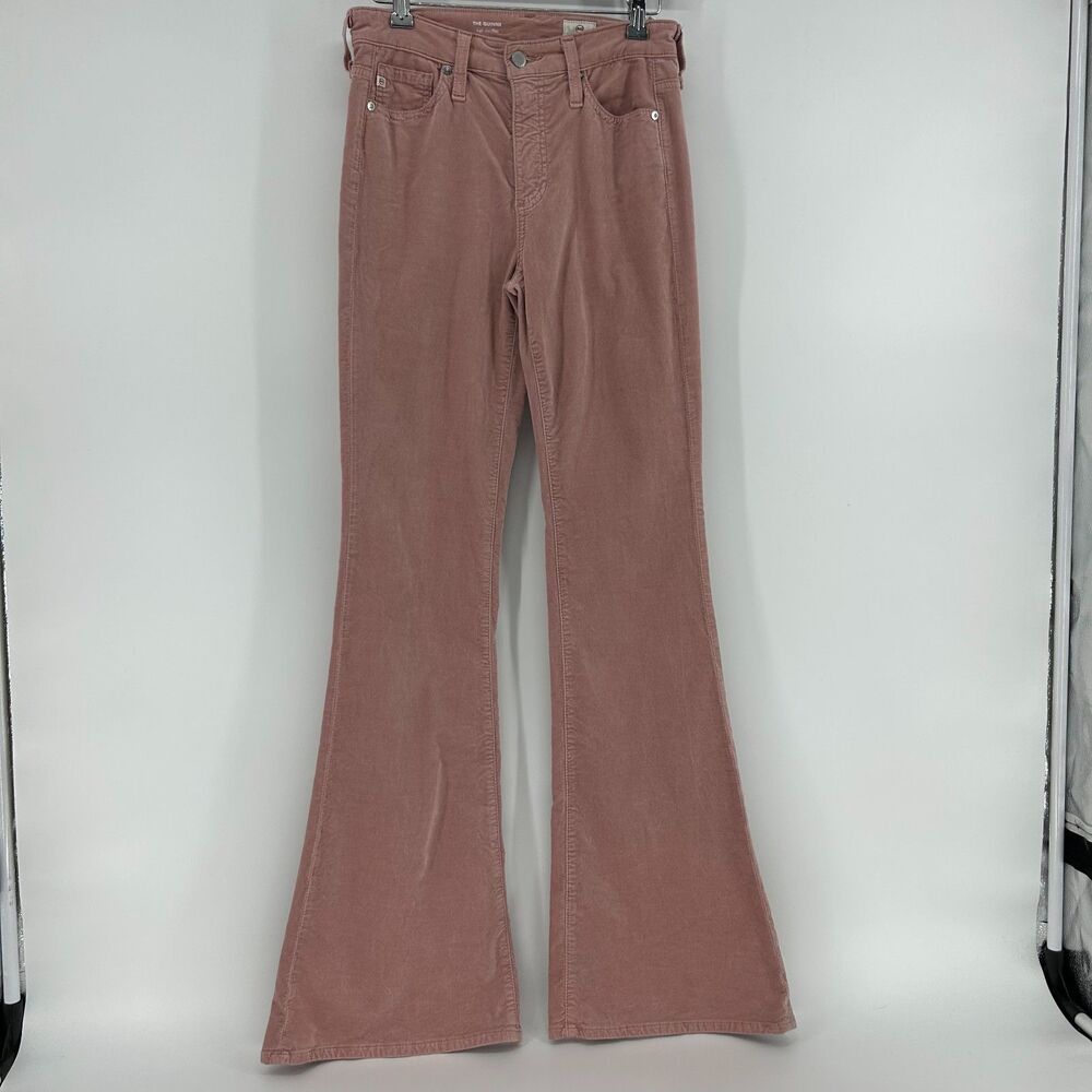 AG Adriano Goldschmied The Quinne Crop Jeans Women's 26 Velvet Pink Flare Pant